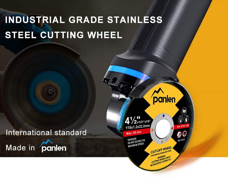 panlen 25 Pack - 4.5" 7/8" Arbor Cut Off Wheels for Metal, Premium Materials Stainless Steel Cutting Wheel, Thin Cut-Off Discs for Angle Grinder - Image 4